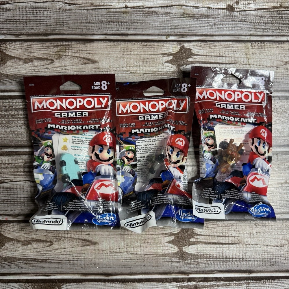 Nintendo Mario Kart Monopoly Gamer Token Piece Lot of 3 Hasbro E0762 NEW